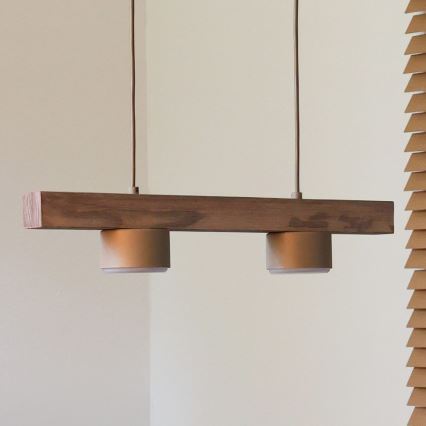 Duolla - Riippuvalaisin johdolla IRONLINE 2xGX53/3W/230V mänty/tammi/beige