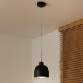 Duolla - Riippuvalaisin kaapelilla IRONLINE 1xE27/15W/230V ø 17 cm musta
