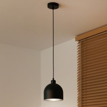 Duolla - Riippuvalaisin kaapelilla IRONLINE 1xE27/15W/230V ø 17 cm musta