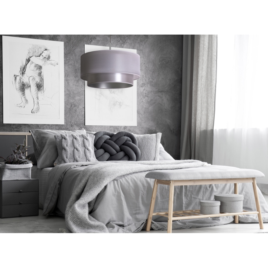 Duolla - Riippuvalaisin NANTES 1xE27/15W/230V d. 45 cm hopea
