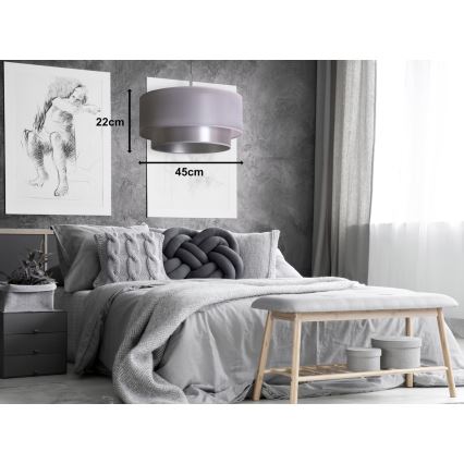 Duolla - Riippuvalaisin NANTES 1xE27/15W/230V d. 45 cm hopea