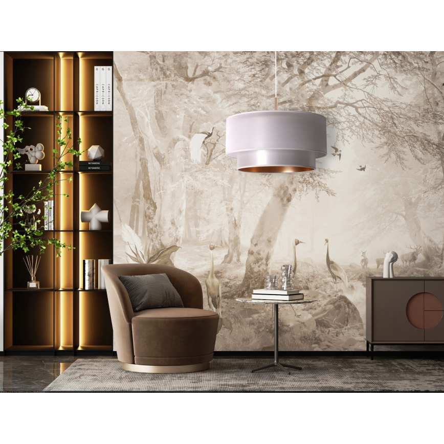 Duolla - Riippuvalaisin NANTES 1xE27/15W/230V d. 45 cm hopea/kupari