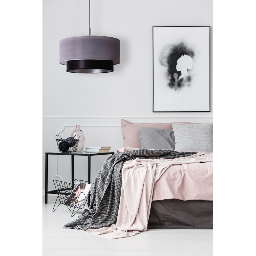 Duolla - Riippuvalaisin NANTES 1xE27/15W/230V d. 45 cm hopea/musta
