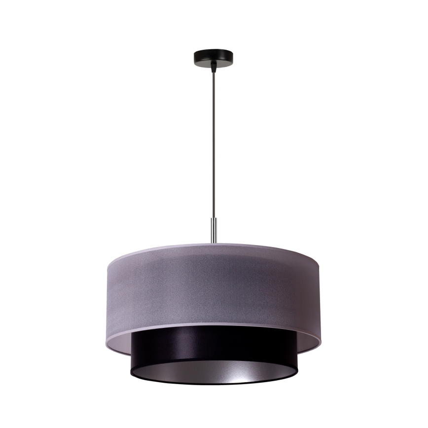 Duolla - Riippuvalaisin NANTES 1xE27/15W/230V d. 45 cm hopea/musta
