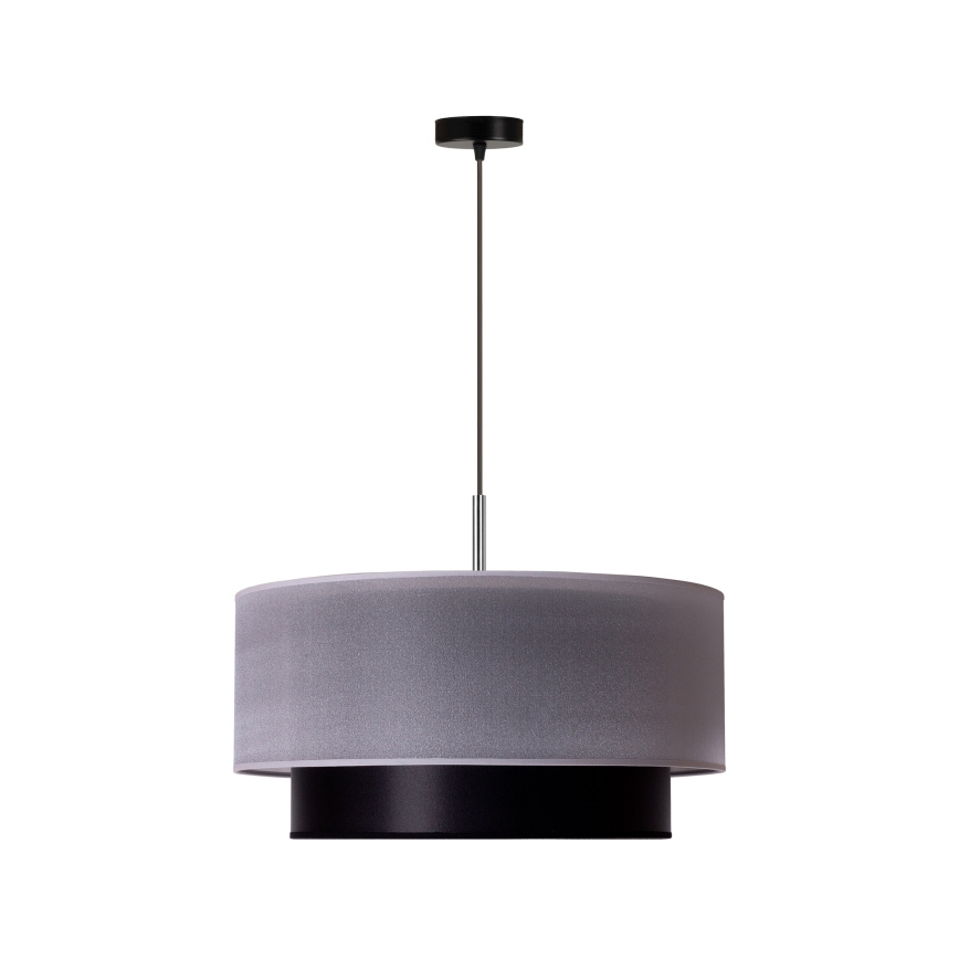 Duolla - Riippuvalaisin NANTES 1xE27/15W/230V d. 45 cm hopea/musta