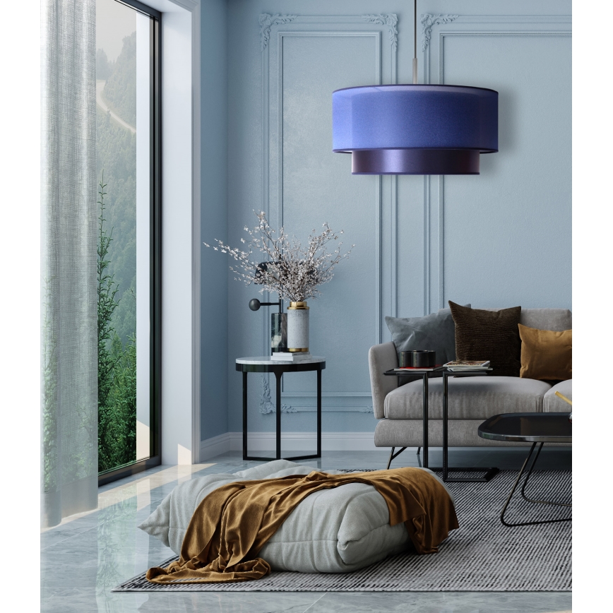 Duolla - Riippuvalaisin NANTES 1xE27/15W/230V d. 45 cm sininen/hopea