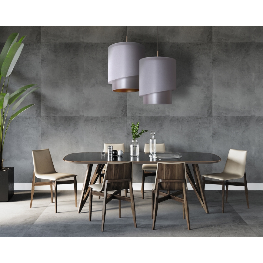 Duolla - Riippuvalaisin PARIS 1xE27/15W/230V d. 40 cm hopea/kulta