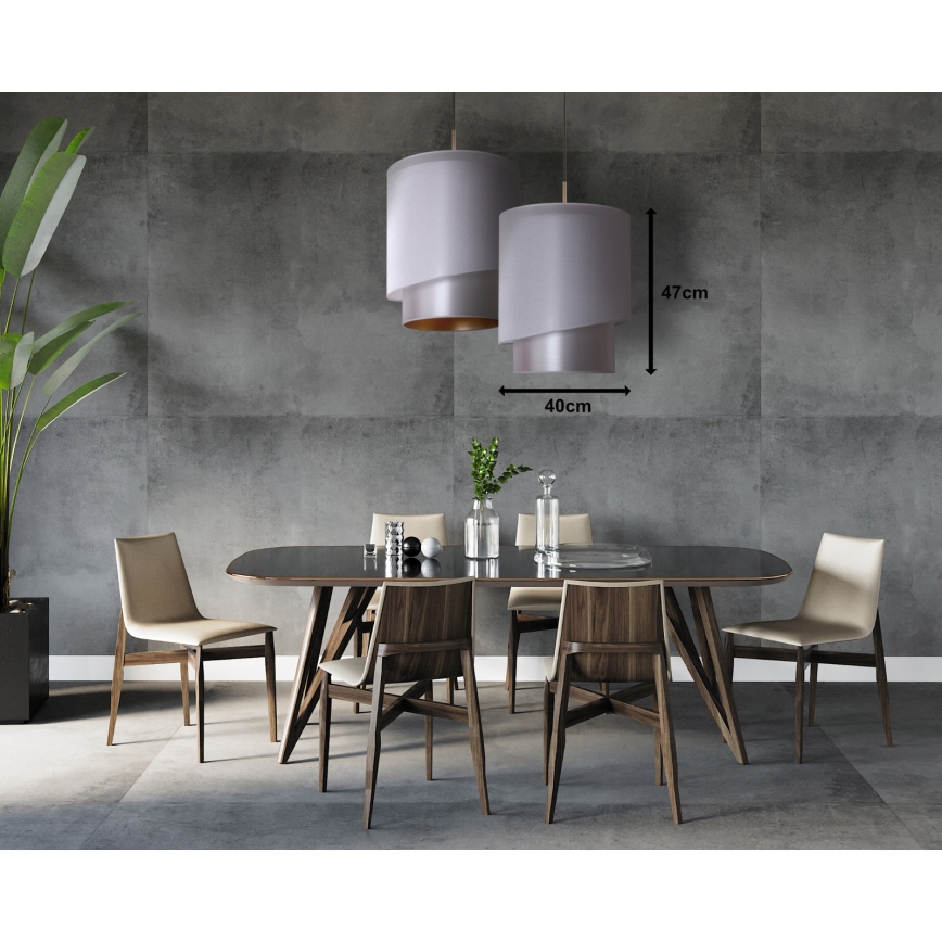 Duolla - Riippuvalaisin PARIS 1xE27/15W/230V d. 40 cm hopea/kulta