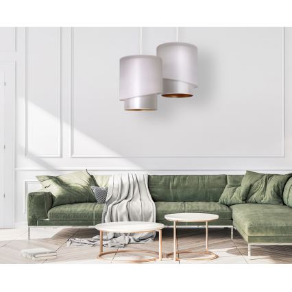Duolla - Riippuvalaisin PARIS 1xE27/15W/230V d. 40 cm hopea/kulta