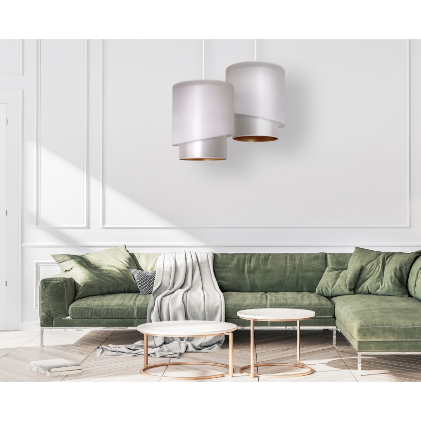 Duolla - Riippuvalaisin PARIS 1xE27/15W/230V d. 40 cm hopea/kulta