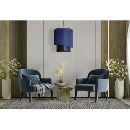 Duolla - Riippuvalaisin PARIS 1xE27/15W/230V d. 40 cm sininen/kulta