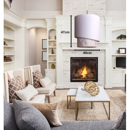 Duolla - Riippuvalaisin PARIS 1xE27/15W/230V d. 40 cm valkoinen/beige