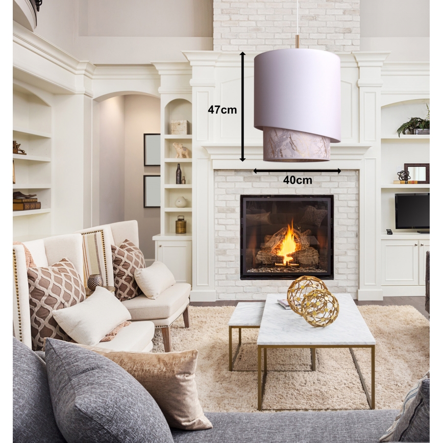 Duolla - Riippuvalaisin PARIS 1xE27/15W/230V d. 40 cm valkoinen/beige