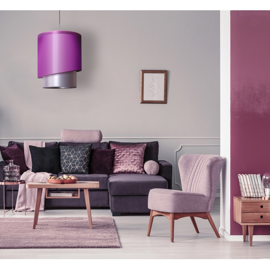 Duolla - Riippuvalaisin PARIS 1xE27/15W/230V d. 40 cm violetti/hopea