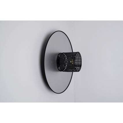 Duolla - Seinävalaisin TOKYO RATTAN 1xE27/15W/230V halkaisija 50 cm hopea/musta