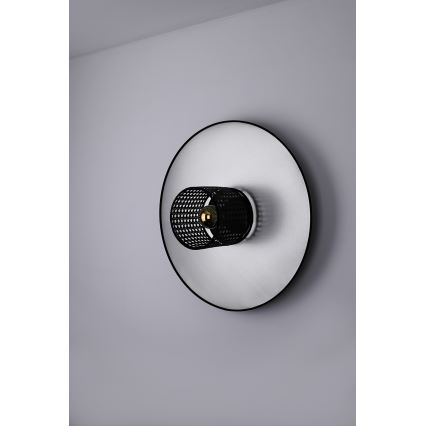 Duolla - Seinävalaisin TOKYO RATTAN 1xE27/15W/230V halkaisija 50 cm hopea/musta