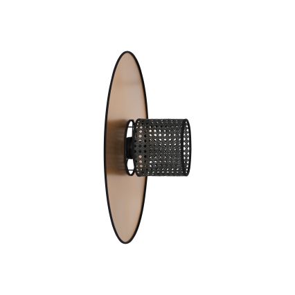Duolla - Seinävalaisin TOKYO RATTAN 1xE27/15W/230V halkaisija 50 cm kulta/musta