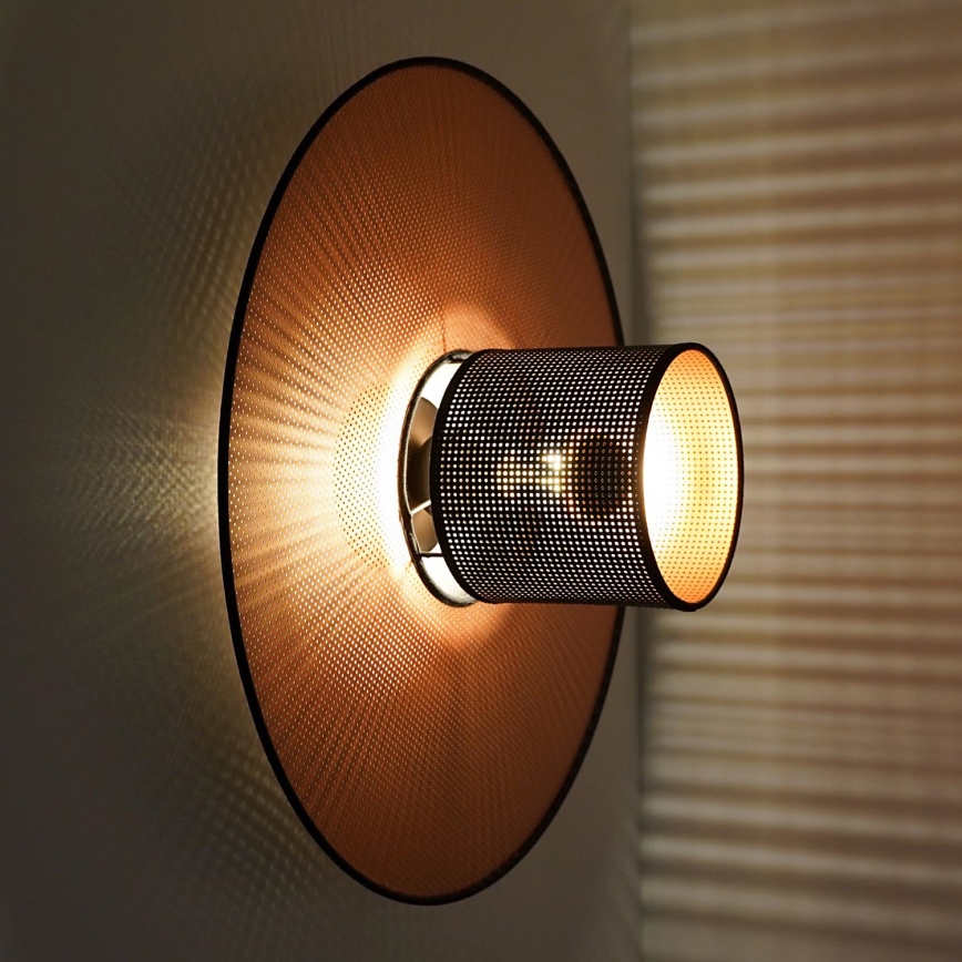 Duolla - Seinävalaisin TOKYO SHINY 1xE27/15W/230V halkaisija 50 cm kupari/musta
