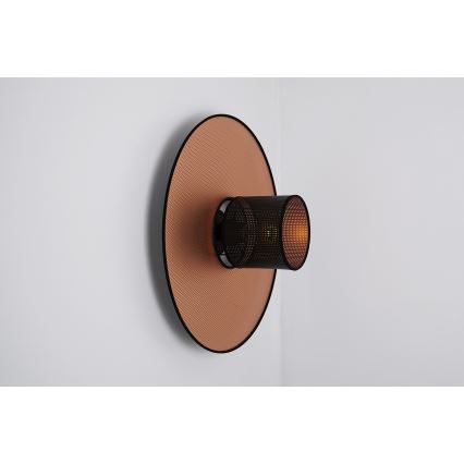 Duolla - Seinävalaisin TOKYO SHINY 1xE27/15W/230V halkaisija 50 cm kupari/musta
