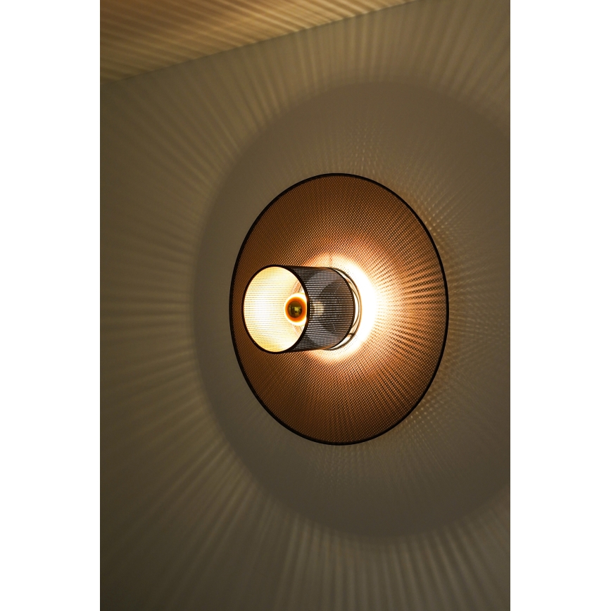 Duolla - Seinävalaisin TOKYO SHINY 1xE27/15W/230V halkaisija 50 cm kupari/musta