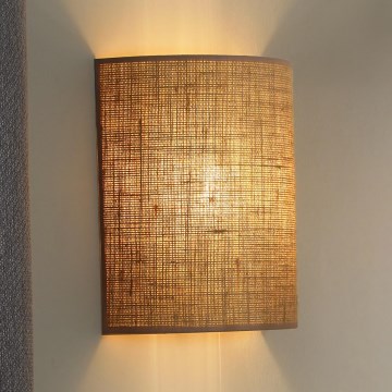 Duolla - Seinävalaisin YUTE 1xE27/15W/230V halkaisija 20 cm ruskea