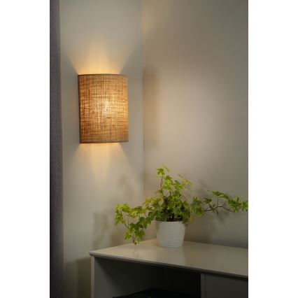 Duolla - Seinävalaisin YUTE 1xE27/15W/230V halkaisija 20 cm ruskea
