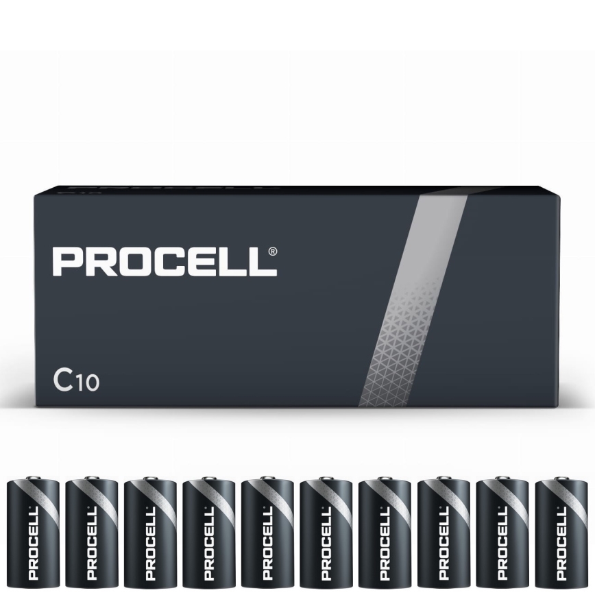Duracell - 10 kpl Alkaliparisto Procell Industrial LR14/C 1,5V 9038 mAh