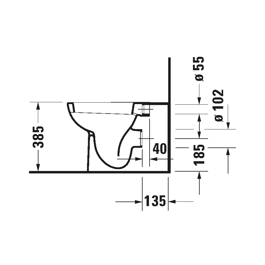 Duravit 21150900002 - Lattiakiinnitteinen WC D-CODE keramiikka/kiiltävä valkoinen