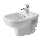 Duravit 22371500002 - Seinään asennettava bidee D-CODE keramiikka/kiiltävä valkoinen