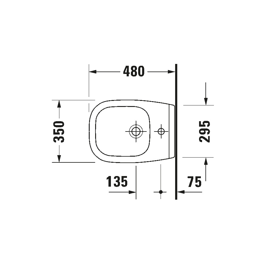 Duravit 22371500002 - Seinään asennettava bidee D-CODE keramiikka/kiiltävä valkoinen