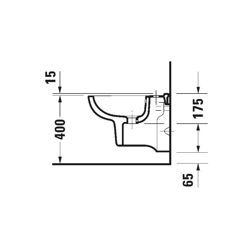 Duravit 22371500002 - Seinään asennettava bidee D-CODE keramiikka/kiiltävä valkoinen