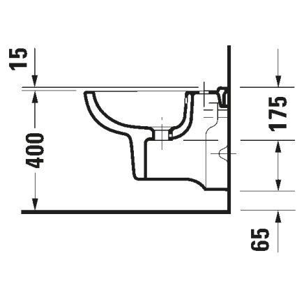 Duravit 22371500002 - Seinään asennettava bidee D-CODE keramiikka/kiiltävä valkoinen