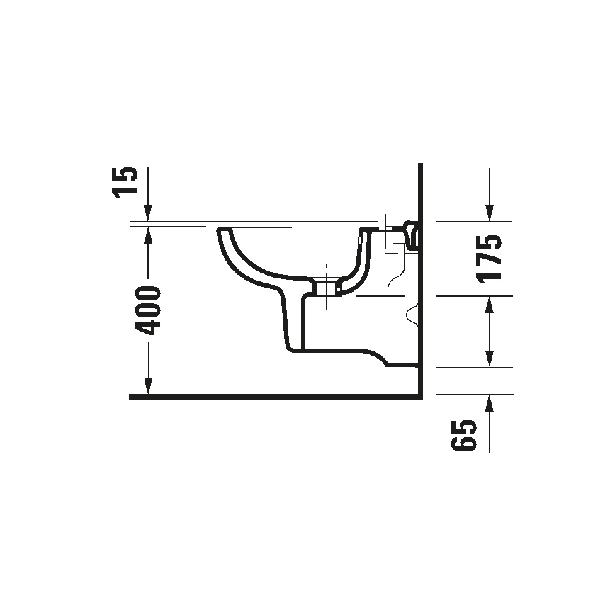 Duravit 22371500002 - Seinään asennettava bidee D-CODE keramiikka/kiiltävä valkoinen