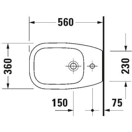 Duravit 22411000002 - Lattiabidee D-CODE 35,5x52,5 cm keramiikka/kiiltävä valkoinen