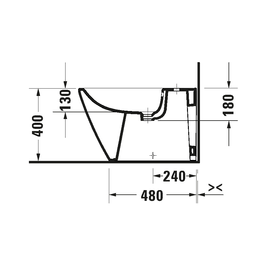 Duravit 2294100000 - Lattiabidee D-NEO keramiikka/kiiltävä valkoinen