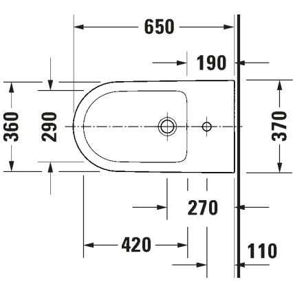 Duravit 2294100000 - Lattiabidee D-NEO keramiikka/kiiltävä valkoinen