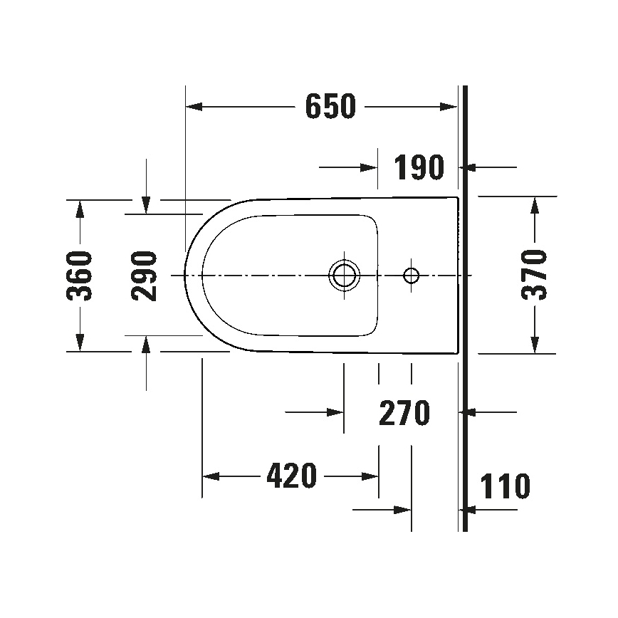 Duravit 2294100000 - Lattiabidee D-NEO keramiikka/kiiltävä valkoinen