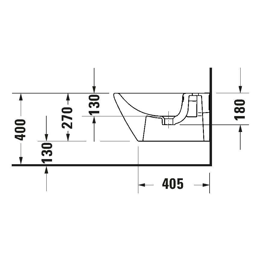 Duravit 2294150000 - Seinäkiinnitteinen bidee D-NEO keramiikka/kiiltävä valkoinen