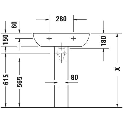 Duravit 23106500002 - Seinään asennettava pesuallas D-CODE 65x50 cm, keramiikka/kiiltävä valkoinen