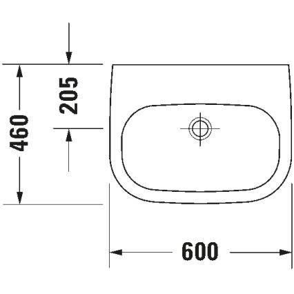 Duravit 23116000702 - Seinään asennettava D-CODE-pesuallas 60 x 46 cm, keramiikka/kiiltävän valkoinen