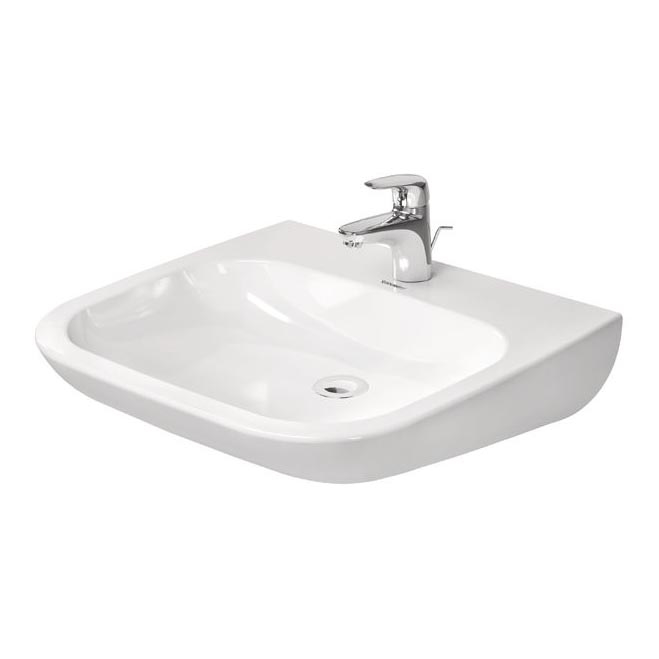 Duravit 23136000002 - Seinäasennettava pesuallas D-CODE 60x55 cm, keramiikka/kiiltävä valkoinen
