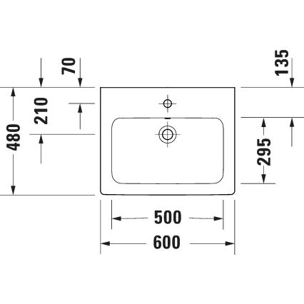 Duravit 23996000002 - Seinään asennettava pesuallas D-CODE 60x48 cm keraaminen/kiiltävä valkoinen