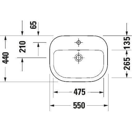 Duravit 24025500002 - Seinälle asennettava pesuallas D-CODE 55x44 cm keramiikka/kiiltävä valkoinen