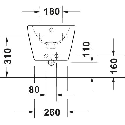 Duravit 27271500002 - Seinään asennettava bidee D-CODE keramiikka/kiiltävän valkoinen
