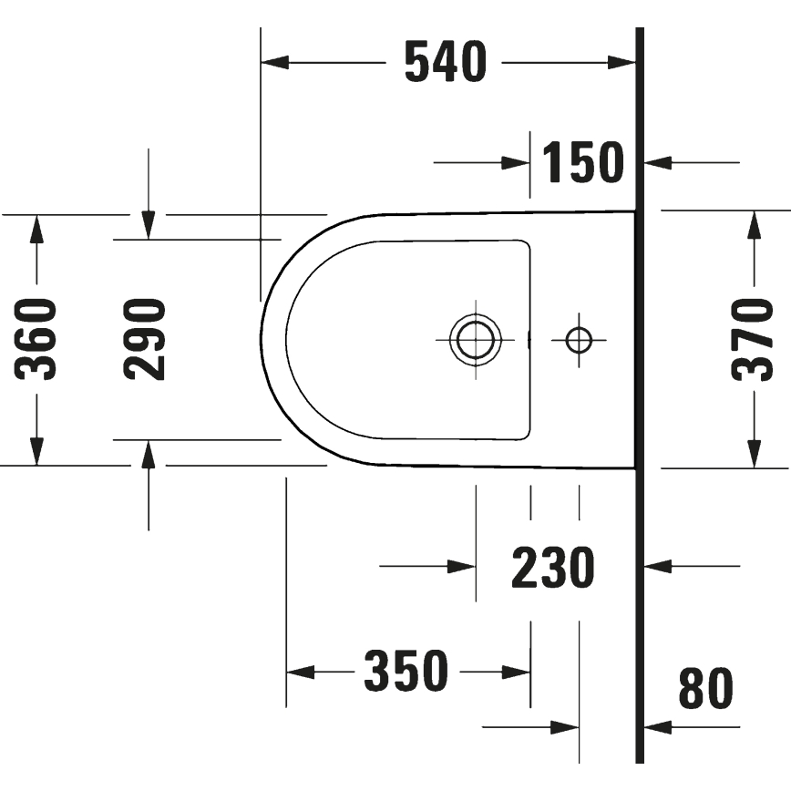 Duravit 27271500002 - Seinään asennettava bidee D-CODE keramiikka/kiiltävän valkoinen