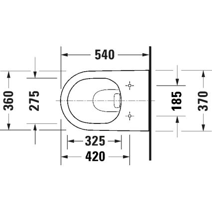 Duravit 29030900212 - Seinään asennettava reunaton WC D-CODE, keramiikka/kiiltävä valkoinen