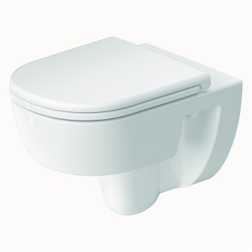Duravit 45130900B2 - Seinään asennettava Rimless-WC SoftClose-istuinkannella D-CODE keraaminen/kiiltävä valkoinen