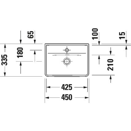 Duravit 738450041 - Seinäasennettava pesuallas D-NEO 45x33,5 cm keramiikka/kiiltävä valkoinen