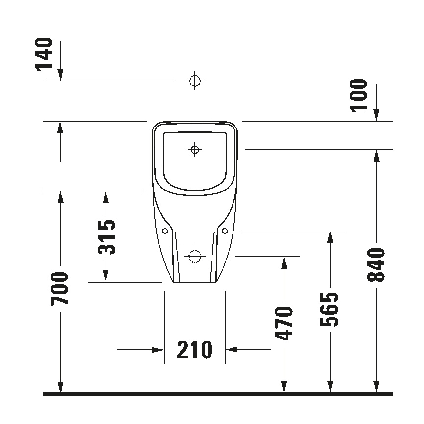 Duravit 828300000 - D-CODE reunaton pisuaari, ylävesiliitäntä, takaviemäri, keramiikka/kiiltävä valkoinen