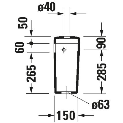 Duravit 927000004 - WC:n huuhtelusäiliö D-CODE 6/3l keraaminen/valkoinen